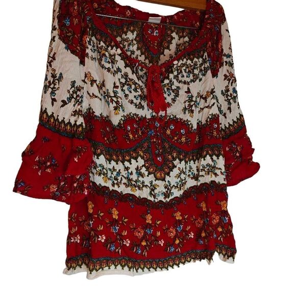 Bila Boho Half Bell Ruffle Sleeve Blouse - Picture 3 of 6